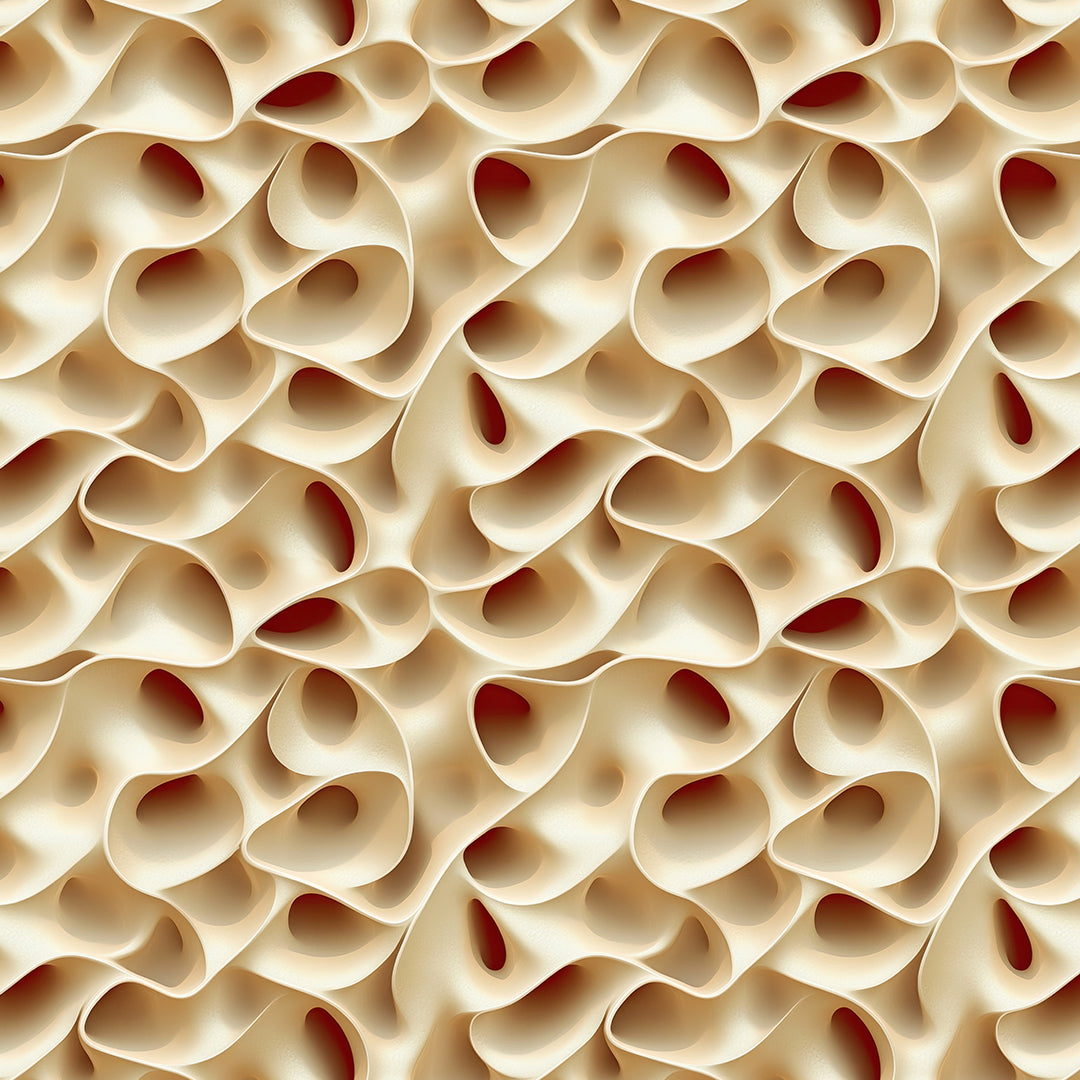 3D Tapete mit plastischem Schlaufen-Design  geschwungene Formen in Creme & Rot  selbstklebende Tapete  PVC-frei  Lieferzeit 2-4 Werktage PCC FoliaConcept