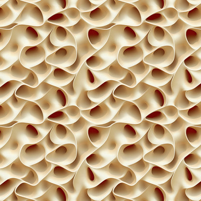 3D Tapete mit plastischem Schlaufen-Design  geschwungene Formen in Creme & Rot  selbstklebende Tapete  PVC-frei  Lieferzeit 2-4 Werktage PCC FoliaConcept