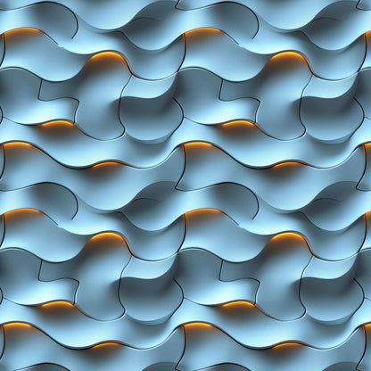 3D Tapete mit Wellenstruktur  Blau-Gold-Effekt  selbstklebende Tapete  PVC-frei  Lieferzeit 2-4 Werktage PCC FoliaConcept
