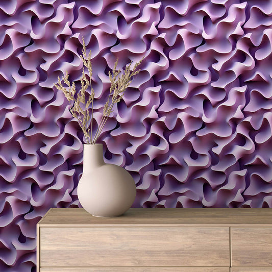 3D Tapete in Lila & Rosa  Wellenstruktur mit plastischem Effekt  selbstklebende Tapete  PVC-frei  Lieferzeit 2-4 Werktage PCC FoliaConcept