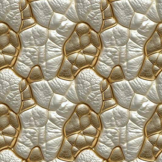 3D Tapete in Gold & Perlmutt  Lederstruktur mit Zelloptik  selbstklebende Tapete  PVC-frei  Lieferzeit 2-4 Werktage PCC FoliaConcept