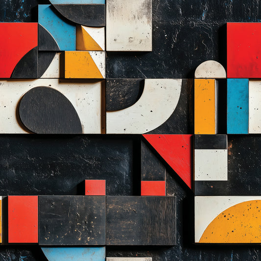 3D-Tapete im Bauhaus-Stil  Geometrischer Vintage-Look mit Tiefe  Selbstklebend & PVC-frei  Jetzt entdecken bei PCC FoliaConcept!