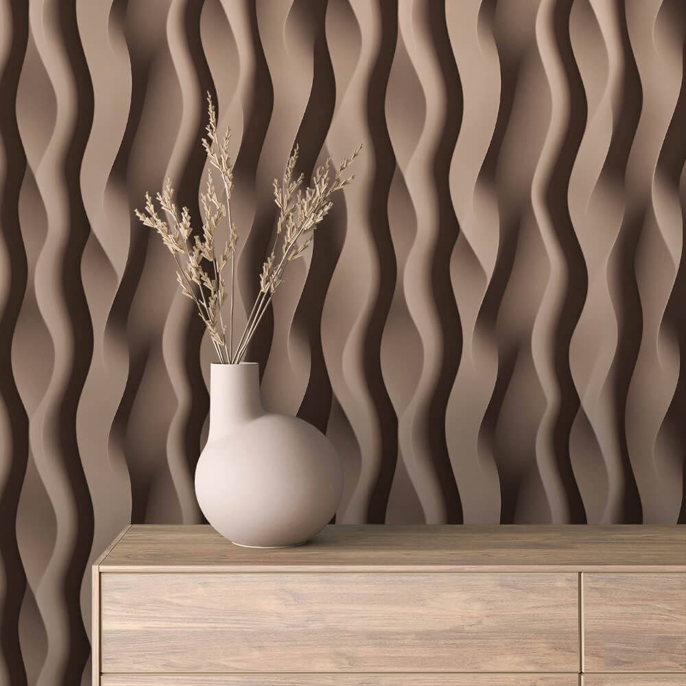 3D-Tapete  Selbstklebend & PVC-frei  Wellenstruktur für moderne Eleganz  Bewegtes Design für stilvolle Raumgestaltung – I made by PCC FoliaConcept!