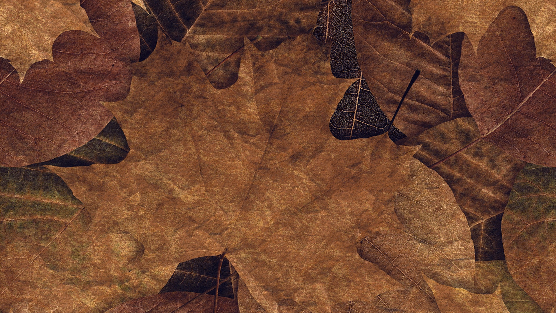 Herbstliche Blätter-Tapete  Warme Naturfarben  Design by Pimp My Wall
