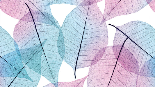 Pastellfarbene Blätter-Tapete  Frisches Farbspiel  Design by Pimp My Wall