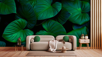 Tapete Midnight Leaves  dunkle Eleganz trifft Urban Jungle  dramatisch & modern  Design by Pimp My Wall