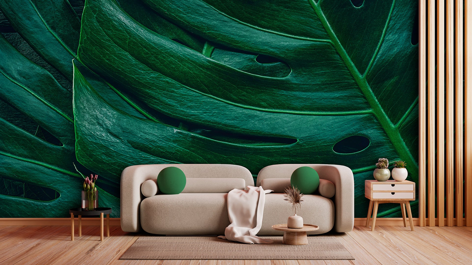 Tapete Monstera Macro  tropisch & modern  XL-Blattstruktur  Design by Pimp My Wall