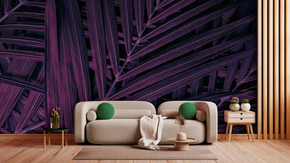 Tapete Violet Weave  violette Palmenblätter  strukturiert & geheimnisvoll  exotisch & elegant  Design by Pimp My Wall