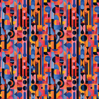 Retro Geo Pop Abstrakt