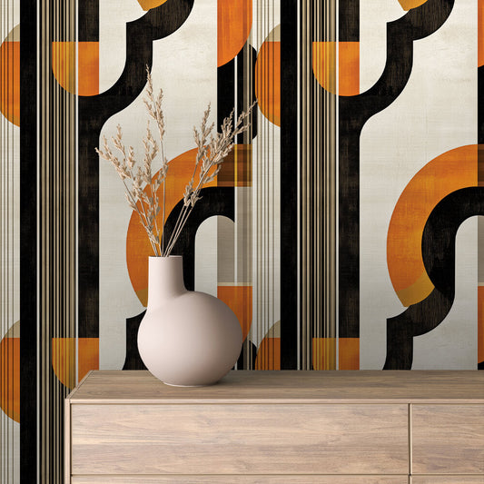 Geometrische Retro-Tapete Abstrakt