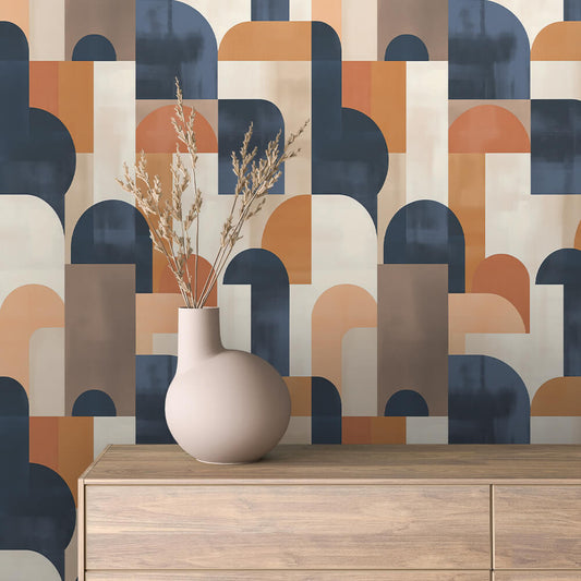Bogenmuster Blau-Orange Abstrakt