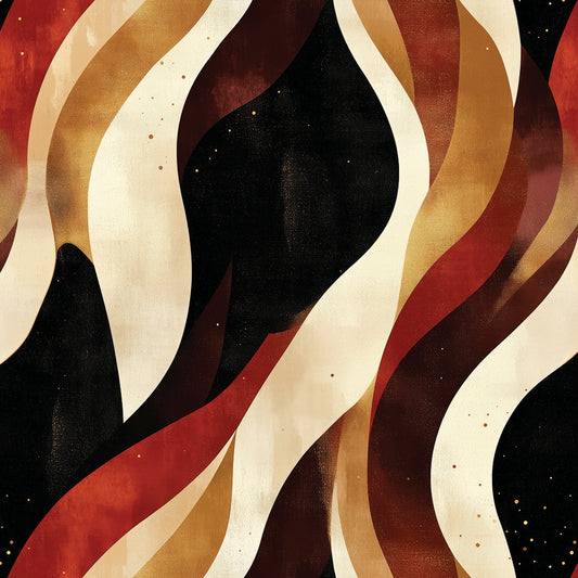 Wellenmuster Rot-Gold Abstrakt