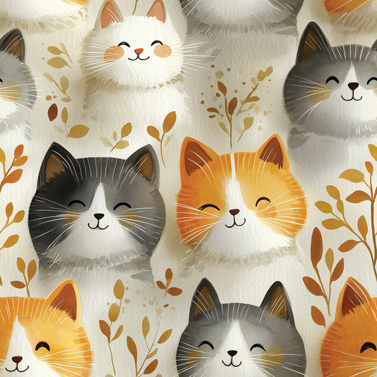 Niedliche Katzen-Tapete in Naturtönen PVC-freie Tapete  schneller Versand▪️Einfach abziehen, aufkleben, fertig! Made in Germany PCC FoliaConcept