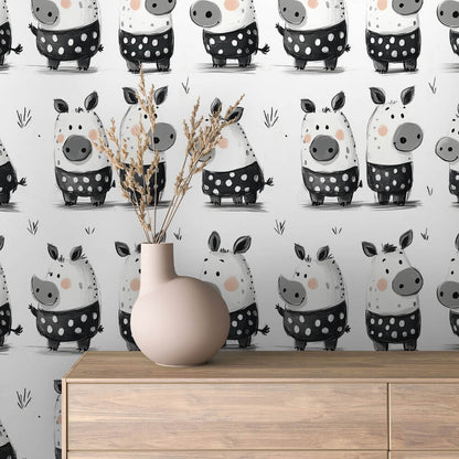 Kleine Schweinchen Fototapete ▪️ ANGEBOT: kostenloser Versand PVC-freie Tapete  schneller Versand▪️Einfach abziehen, aufkleben, fertig! Made in Germany PCC FoliaConcept