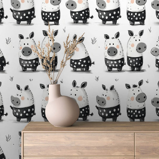 Kleine Schweinchen Fototapete ▪️ ANGEBOT: kostenloser Versand PVC-freie Tapete  schneller Versand▪️Einfach abziehen, aufkleben, fertig! Made in Germany PCC FoliaConcept