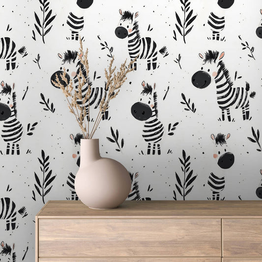 Süße gestreifte Träume für dein Baby mit der Zebra Tapete PVC-freie Tapete  Geruchlos ▪️schneller Versand▪️Einfach abziehen, aufkleben, fertig! Made in Germany PCC FoliaConcept