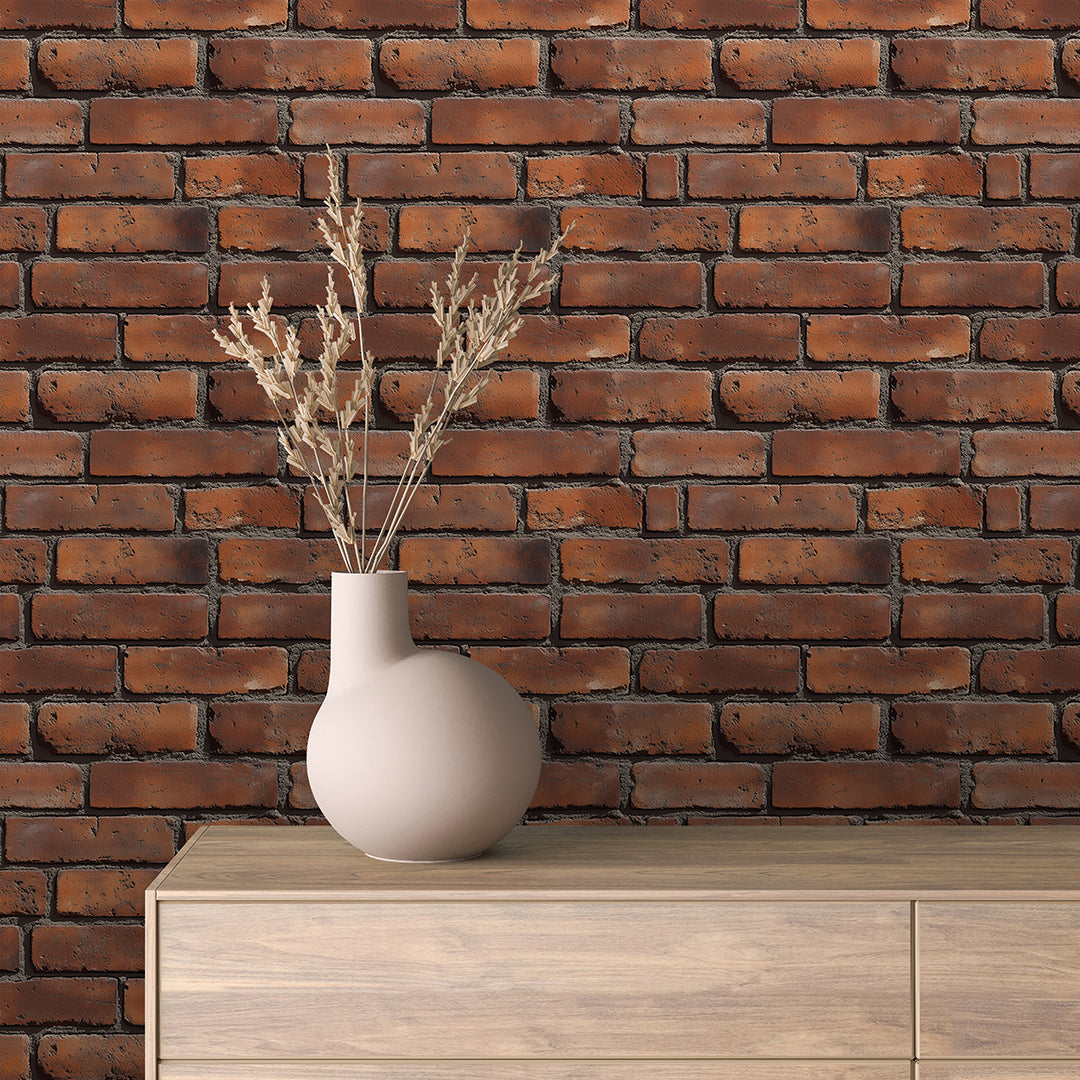 Urban Brick Dark Fliesen im Industrial-Look mit dunkler Backsteinoptik Für markante, urbane Wandgestaltungen  Selbstklebend & PVC-frei – by PCC FoliaConcept 