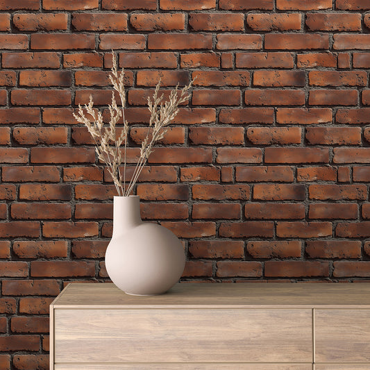 Urban Brick Dark Fliesen im Industrial-Look mit dunkler Backsteinoptik Für markante, urbane Wandgestaltungen  Selbstklebend & PVC-frei – by PCC FoliaConcept 