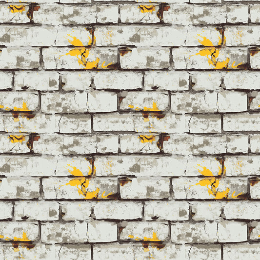 3D-Ziegelfliesen Urban Brick White Yellow mit plastischer OberflächePerfekt für kreative WandgestaltungenSelbstklebend & PVC-frei – by PCC FoliaConcept