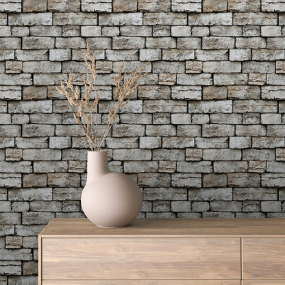 3D-Ziegelfliesen Urban Brick White Grey mit plastischer OberflächePerfekt für stilvolle WandgestaltungenSelbstklebend & PVC-frei – by PCC FoliaConcept