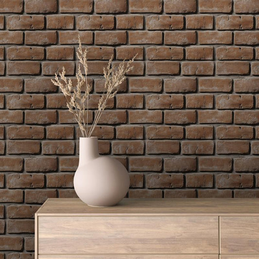 3D-Ziegelfliesen Urban Brick Rusty Clay mit plastischer Struktur & TiefeFür warme, rustikale Wandgestaltungen im Industrial Style – by PCC FoliaConcept