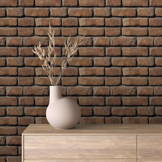 3D-Ziegelfliesen Urban Brick Rust Classic mit realistischer TiefenstrukturFür ausdrucksstarke Wände im Industrial-Look – by PCC FoliaConcept