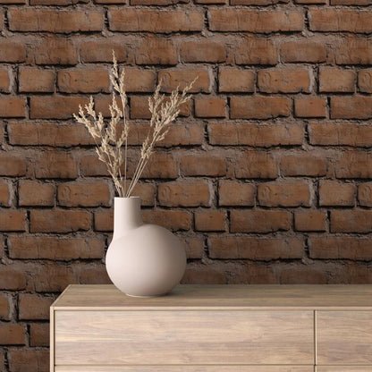 3D-Ziegelfliesen Urban Brick Classic Red mit realistischer TiefenstrukturTraditioneller Ziegel-Look für warme Wandgestaltungen – by PCC FoliaConcept