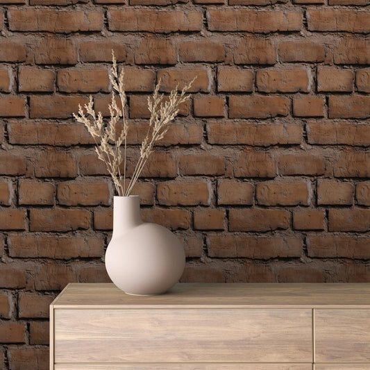 3D-Ziegelfliesen Urban Brick Classic Red mit realistischer TiefenstrukturTraditioneller Ziegel-Look für warme Wandgestaltungen – by PCC FoliaConcept