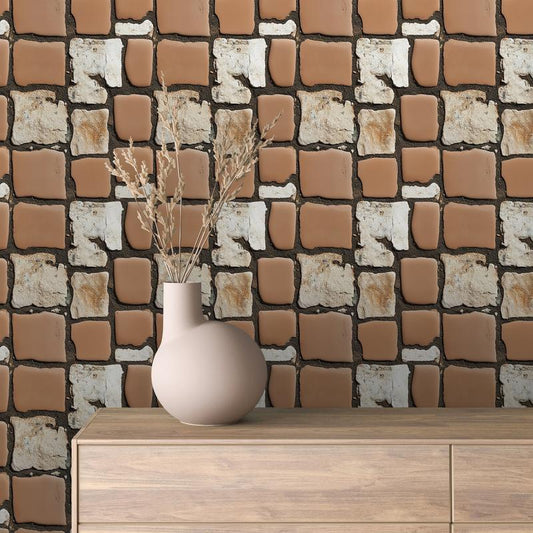 3D-Wandfliesen Urban Mosaic Clay & Chalk in NatursteinoptikKreative Kombination aus Ton & Kalkstein – by PCC FoliaConcept