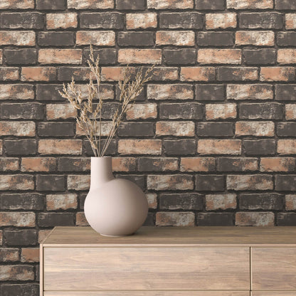 3D-Ziegelfolie Brick Urban Charcoal mit Kontrast-LookModerne Backsteinoptik – PCC FoliaConcept
