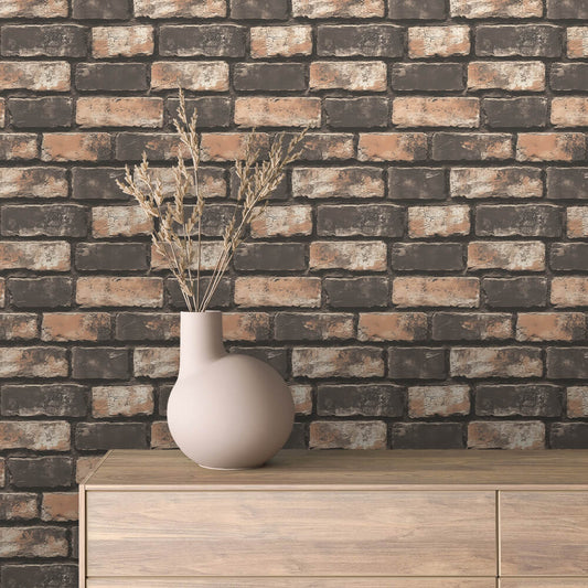 3D-Ziegelfolie Brick Urban Charcoal mit Kontrast-LookModerne Backsteinoptik – PCC FoliaConcept