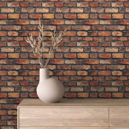 3D-Ziegelfolie Rustikal-Rot mit Vintage-CharakterPVC-frei & selbstklebend – PCC FoliaConcept