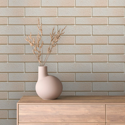 3D Wandoptik in Sandbeige mit matter Struktur  Dezente Farbwirkung & selbstklebend  PVC-frei – PCC FoliaConcept