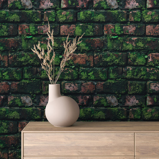 Moosgrün Dunkelrot Brick