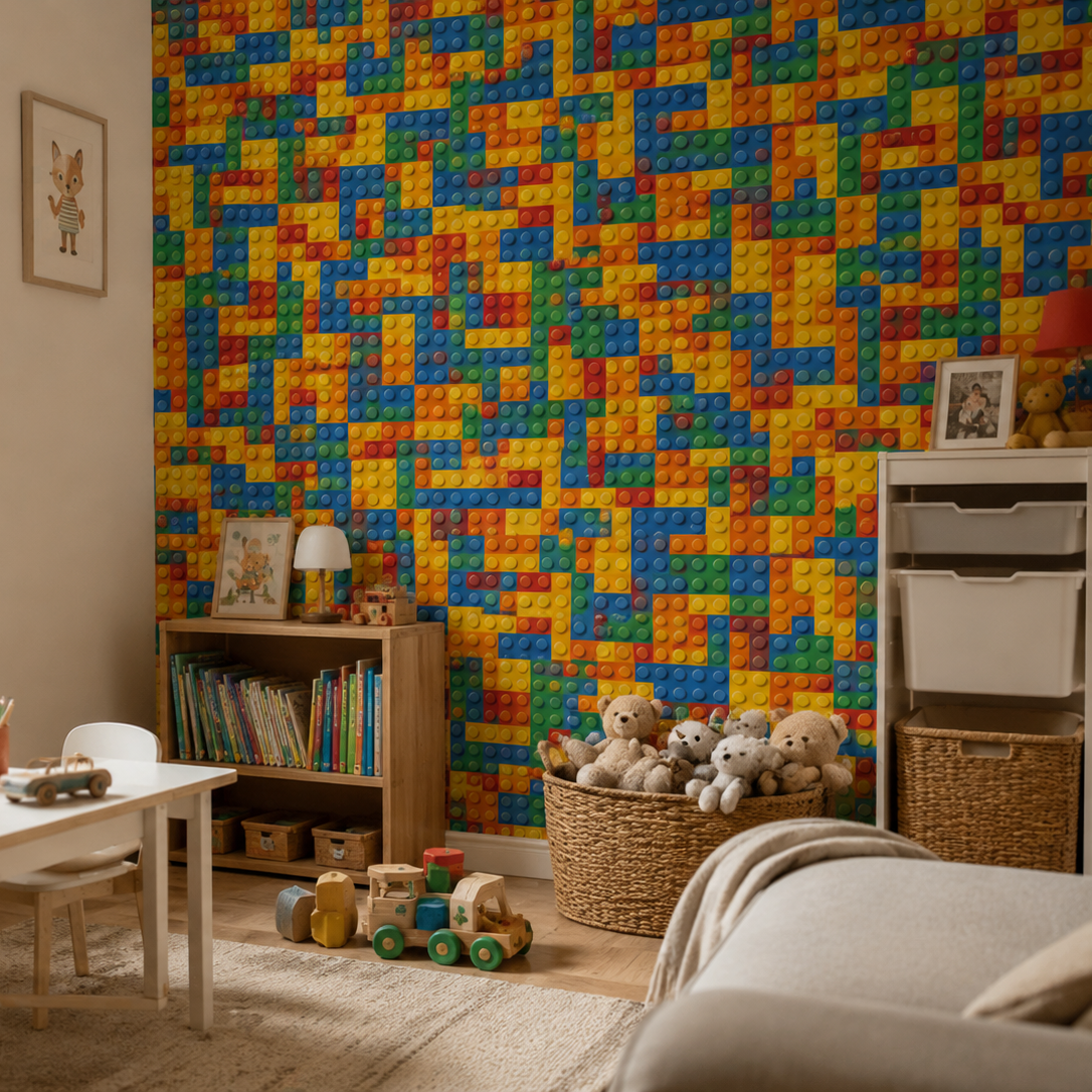 Tapete Kinderzimmer Bausteine Bunt Groß