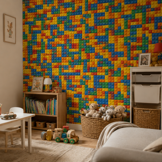 Tapete Kinderzimmer Bausteine Bunt Groß