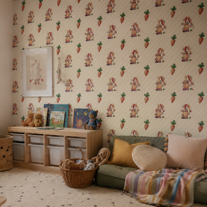Tapete Kinderzimmer Hasen Karotten