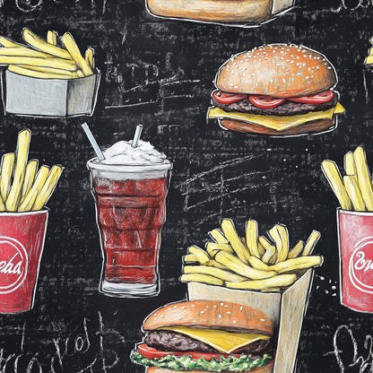 Tafel-Tapete für moderne Imbisse & Food-Spots mit Humor PVC-freie Tapete  schneller Versand▪️Einfach abziehen, aufkleben, fertig! Made in Germany PCC FoliaConcept