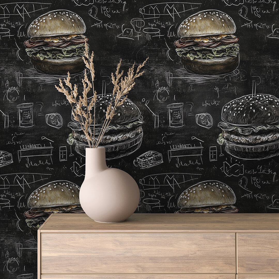Stylische Tafel-Tapete perfekt für moderne Burgerläden PVC-frei schneller Versand▪️Einfach abziehen, aufkleben, fertig! Made in Germany PCC FoliaConcept 
