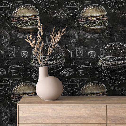 Stylische Tafel-Tapete perfekt für moderne Burgerläden ✅PVC-frei✅ schneller Versand▪️Einfach abziehen, aufkleben, fertig! ✅Made in Germany PCC FoliaConcept 