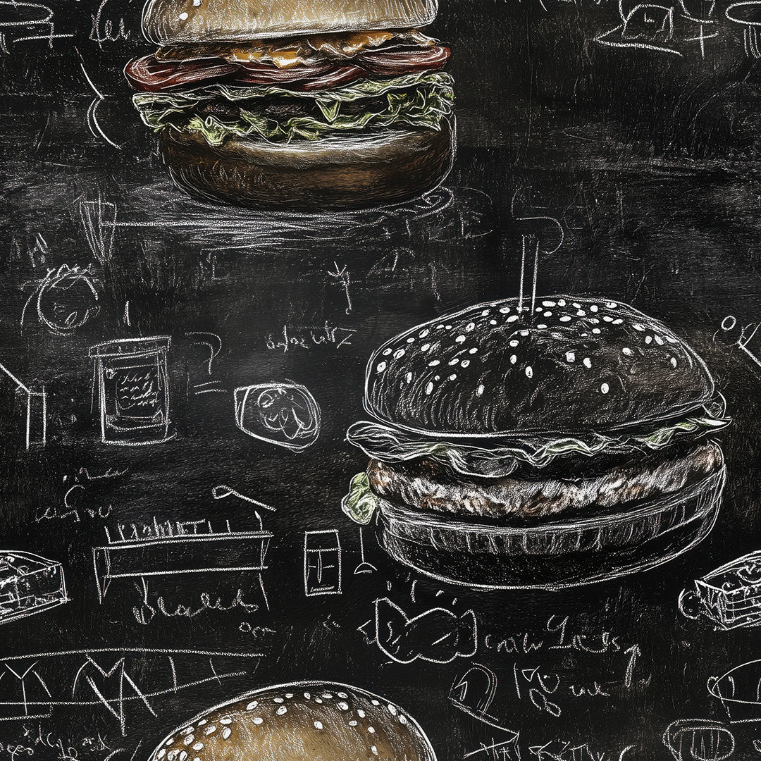 Stylische Tafel-Tapete perfekt für moderne Burgerläden PVC-frei schneller Versand▪️Einfach abziehen, aufkleben, fertig! Made in Germany PCC FoliaConcept 