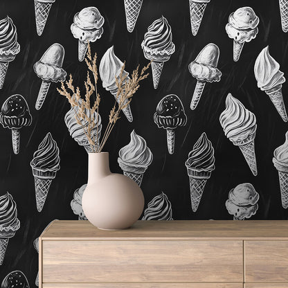 Künstlerisches Kreide-Look machen diese Folie perfekt für Eiscafés PVC-freie Tapete  schneller Versand▪️Einfach abziehen, aufkleben, fertig! Made in Germany PCC FoliaConcept