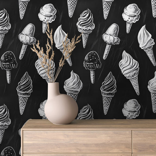 Künstlerisches Kreide-Look machen diese Folie perfekt für Eiscafés ✅PVC-freie Tapete ✅ schneller Versand▪️Einfach abziehen, aufkleben, fertig! ✅Made in Germany PCC FoliaConcept