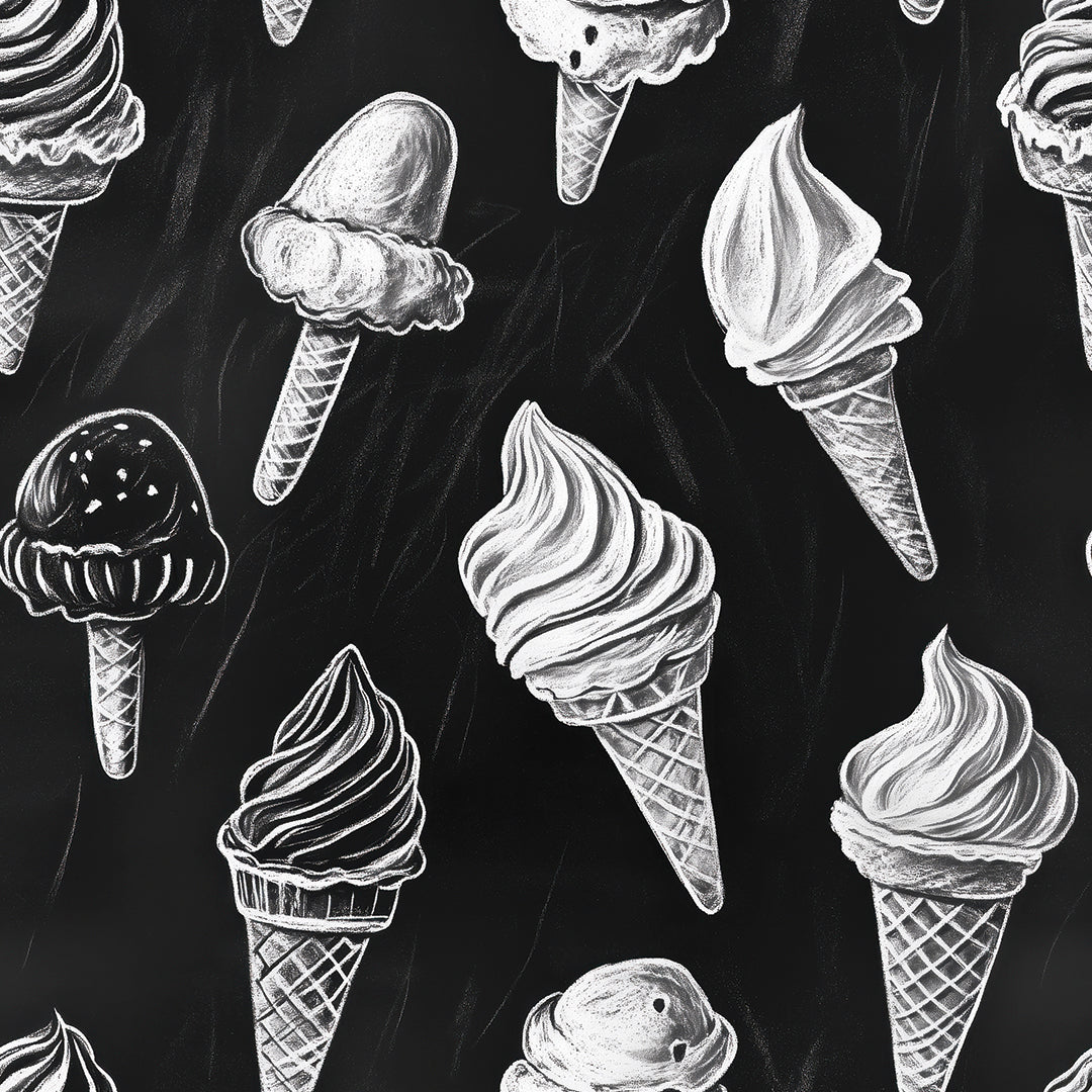Künstlerisches Kreide-Look machen diese Folie perfekt für Eiscafés PVC-freie Tapete  schneller Versand▪️Einfach abziehen, aufkleben, fertig! Made in Germany PCC FoliaConcept