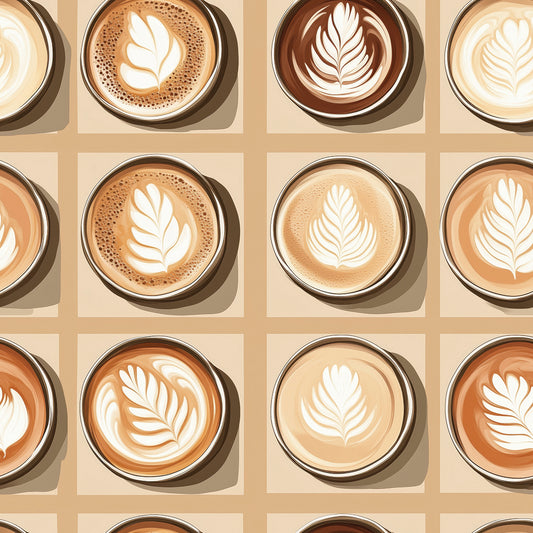Kaffeetassen Fototapete mit Latte Art ✅PVC-freie Tapete ✅ schneller Versand▪️Einfach abziehen, aufkleben, fertig! ✅Made in Germany PCC FoliaConcept