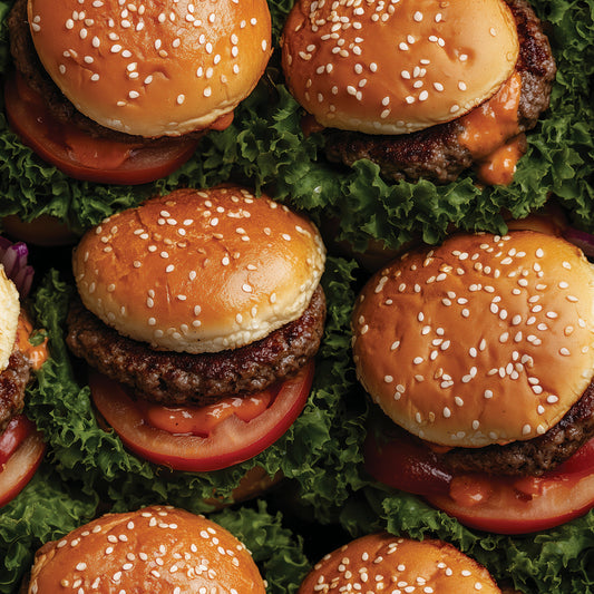 Fotorealistische Burger-Tapete PVC-freie Tapete  schneller Versand▪️Einfach abziehen, aufkleben, fertig! Made in Germany PCC FoliaConcept