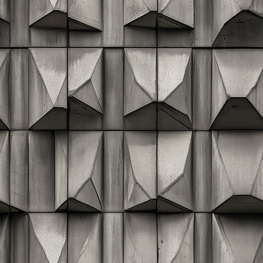 Vertikale 3D-Betontapete mit Prismeneffekt  Selbstklebend & abwischbar  PVC-freie Tapete ▪️ Brutalistisch, modern & markant  Made in Germany ▪️ FoliaConcept 