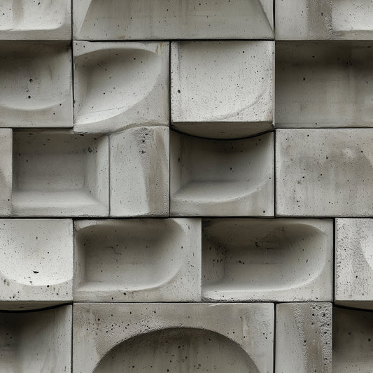 3D-Betontapete mit konkaven Strukturen  Selbstklebend & abwischbar  PVC-freie Tapete ▪️ Skulptural, roh & markant  Made in Germany ▪️ FoliaConcept