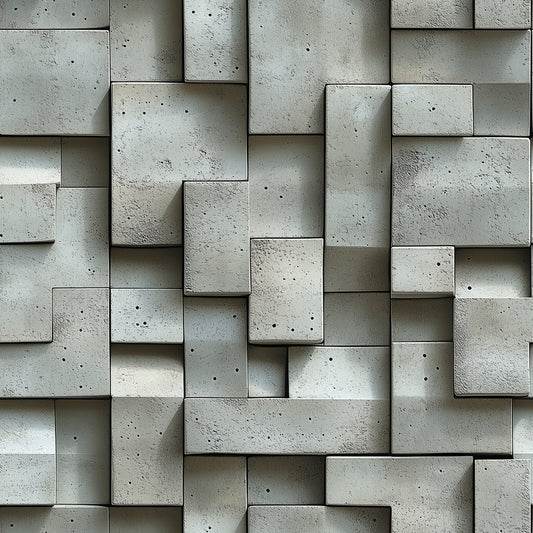 Betontapete im 3D-Puzzle-Look  Selbstklebend & abwischbar  PVC-frei ▪️ Geometrisch, modern & urban  Made in Germany ▪️ FoliaConcept 