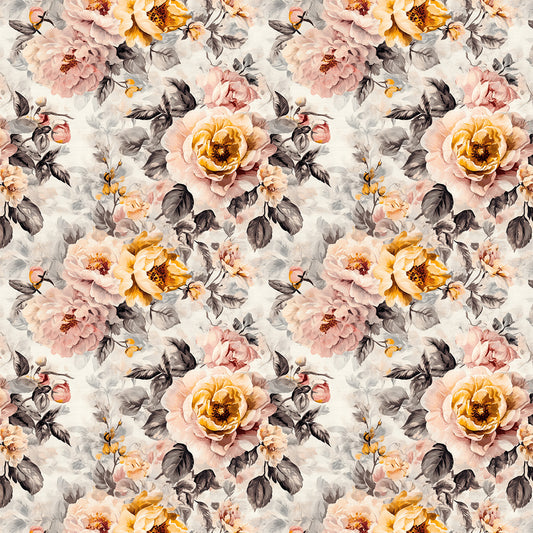 Das Blumenmuster bringt Vintage-Charme in moderne Räume PVC-freie Tapete  schneller Versand▪️Einfach abziehen, aufkleben, fertig! Made in Germany PCC FoliaConcept